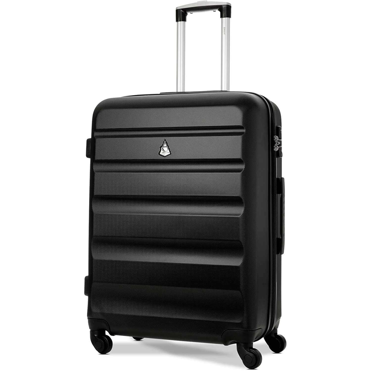 Aerolite Hard Shell Suitcase Luggage Group Travel Bundle - 2 x 21 Cabin Hand Luggage + 1 x Large 29" Hold Luggage Suitcase (3 Piece Luggage Set) - Black