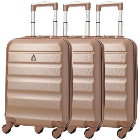 Aerolite (55x35x20cm) Lightweight Hard Shell Cabin Hand Luggage (x3 Se ...