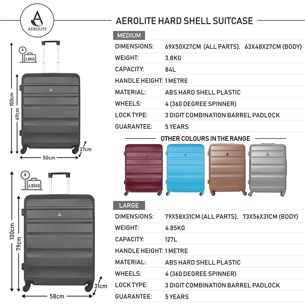 Aerolite Hard Shell Luggage Set | Cabin & Medium – Aerolite UK