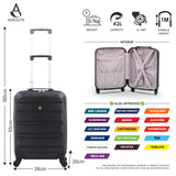 Aerolite (55x38x20cm) Emirates Max Size Hard Shell Carry On Hand Cabin Luggage Suitcase with 4 Wheels, Fits Ryanair, British Airways, easyJet & Many More