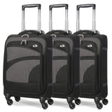 Aerolite (55x35x20cm) Lightweight Soft Shell Cabin Hand Luggage (x3 Set) | 4 Wheels
