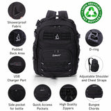 Aerolite 45x36x20 Easyjet Maximum Size Backpack With Removable Small Carry Pouch Recycled Eco-Friendly Shower-Resistant Cabin Luggage Approved Travel Carry On Flight Rucksack with 10 Year Warranty - Aerolite UK