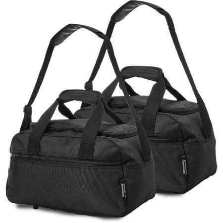 Aerolite (35x20x20cm) Hand Luggage Holdall Bag - Black (x2 Set)