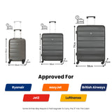 Aerolite Hard Shell 3 Piece Lightweight Suitcase Complete Luggage Set (Cabin 21" + Medium 25"+ Large 29" Hold Luggage Suitcase)