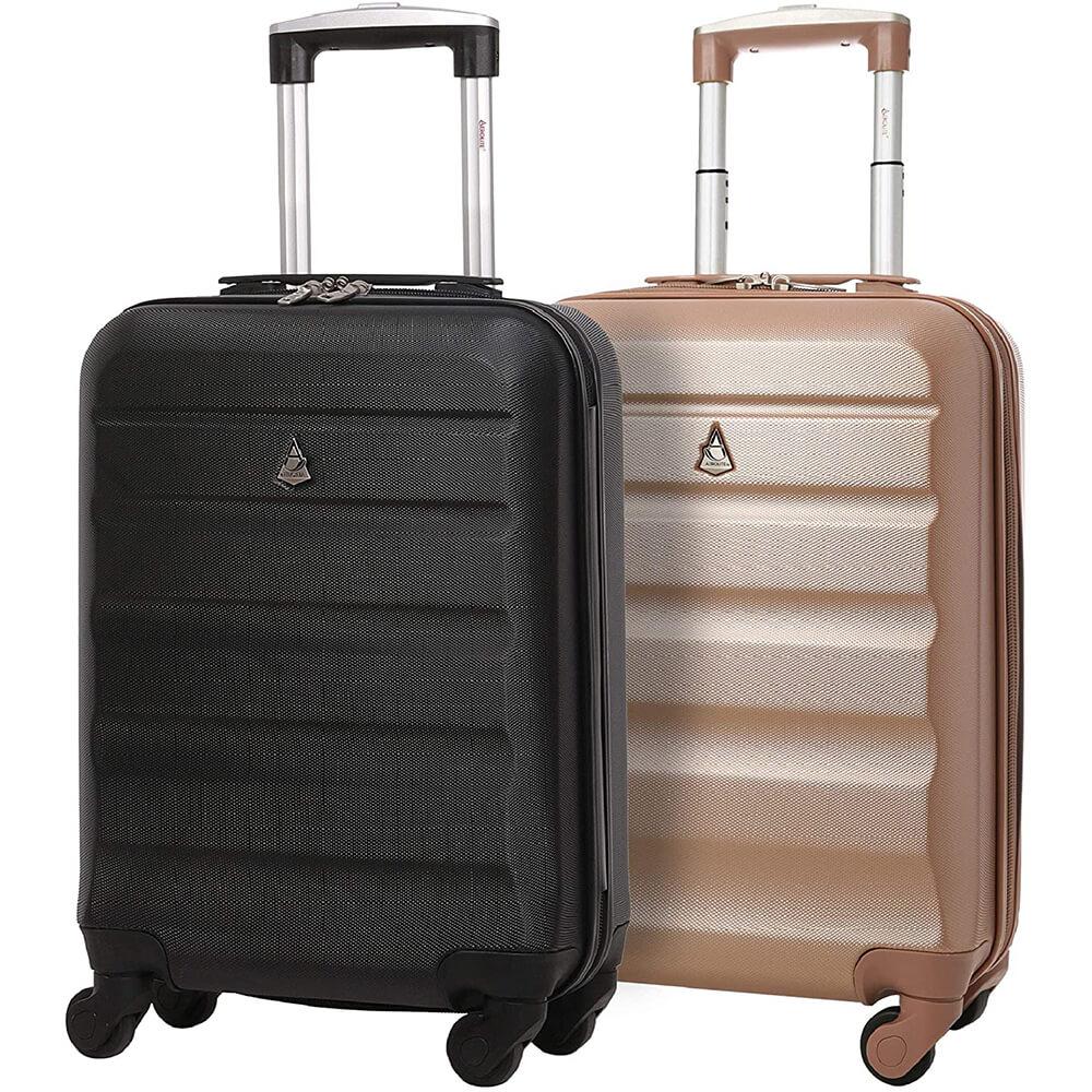 Aerolite (55x35x20cm) Lightweight Hard Shell Cabin Hand Luggage (x2 Se