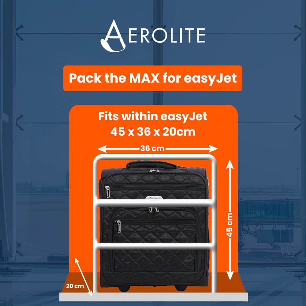 Aerolite easyJet Maximum 45x36x20cm Carry On Cabin Under Seat Trolley